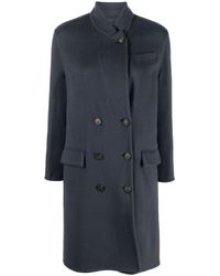 Brunello Cucinelli - Double-breasted Button-fastening Coat - Lyst