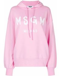 MSGM - Sudadera Con Capucha Y Logo Estampado - Lyst