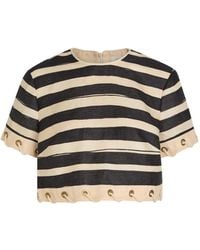 Zimmermann - Rebellion Striped Linen Crop Top - Lyst
