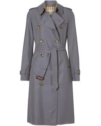 Burberry Kensignton Heritage Double-breasted Trench Coat - Grey