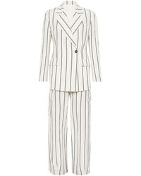 Brunello Cucinelli - Striped Linen-blend Suit - Lyst