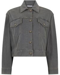 Peserico - Cropped Denim Jacket - Lyst