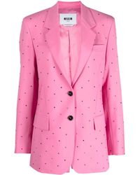 MSGM - Blazer con botones y apliques de cristal - Lyst