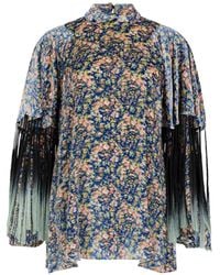 Philosophy Di Lorenzo Serafini - Fringed Floral-Print Blouse - Lyst