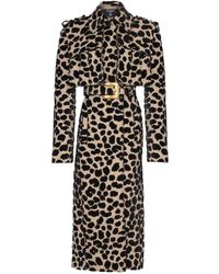 Balmain - レオパード トレンチコート - Lyst