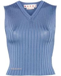 Marni - Sleeveless Ribbed-knit Top - Lyst