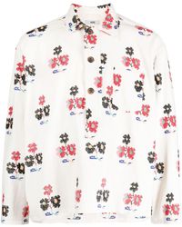 Bode - Embroidered Flowers Long-sleeve Shirt - Lyst