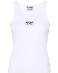 Moschino - Logo-patch Ribbed Tank Top - Lyst