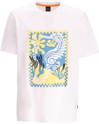BOSS - T-shirt en coton à imprimé graphique - Lyst