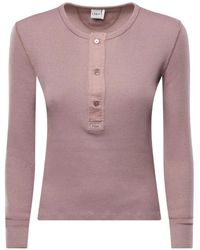 Chloé - Ribbed-Knit Long-Sleeve T-Shirt - Lyst