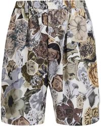Marni - Shorts aus Seide mit Blumen-Print - Lyst