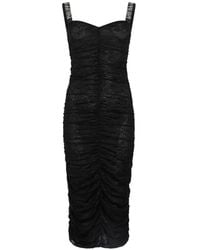 Philipp Plein - Robe Mi-Longue En Dentelle À Effet Froissé - Lyst