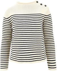 Weekend by Maxmara - Striped-Pattern Button Sweater - Lyst