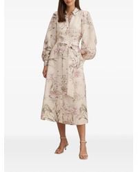 EVER NEW - Hazel Floral-Print Midi Shirt Dress - Lyst
