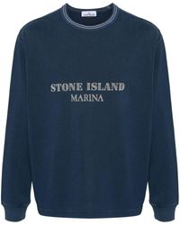 Stone Island - Sweat en coton à logo imprimé - Lyst