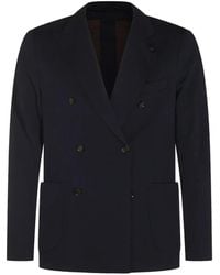 Lardini - Blazer Croisé À Revers Crantés - Lyst
