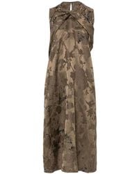 Uma Wang - Floral-Print Draped Maxi Dress - Lyst