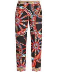 Dolce & Gabbana - Carretto-Print Poplin Trousers - Lyst
