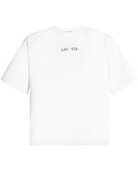 Lacoste - T-shirt con applicazione logo - Lyst