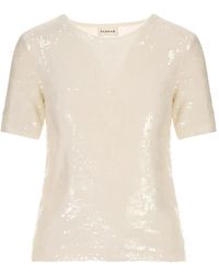 P.A.R.O.S.H. - Sequin-Embellished Short-Sleeve T-Shirt - Lyst