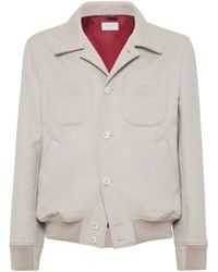 Brunello Cucinelli - Long-Sleeve Wool Shirt Jacket - Lyst