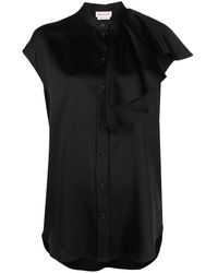 McQueen - Sleeveless Ruffled Blouse - Lyst