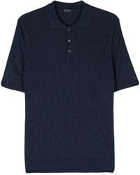 Barba Napoli - Ribbed-Knit Polo Shirt - Lyst