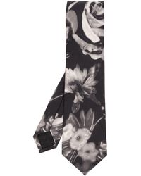 Alexander McQueen - Floral Print Silk Tie - Lyst