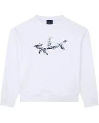 Paul & Shark - Shark-Print Fleece Sweatshirt - Lyst