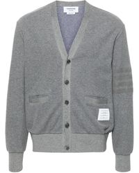 Thom Browne - V-Neck Cotton Cardigan - Lyst
