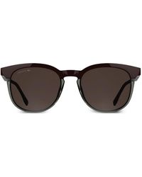 Lacoste - Round-Frame Logo-Plaque Sunglasses - Lyst