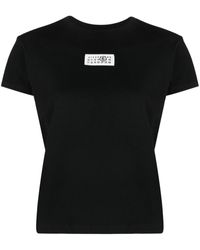 MM6 by Maison Martin Margiela - Logo Label T Shirt Nero - Lyst