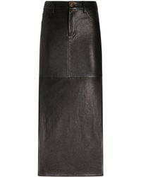 Etro - Leather Midi Skirt - Lyst