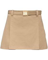Miu Miu - Minifalda tipo chino con cinturón - Lyst