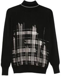 D.exterior - Check-Print High-Neck Sweater - Lyst