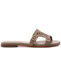 Santoni - Pantoletten Mit Schnallen - Lyst