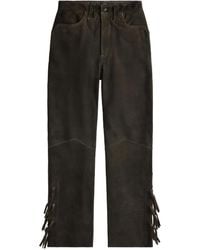 RRL - Fringed Leather Trousers - Lyst