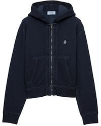 Prada - Cotton Hoodie Jacket - Lyst