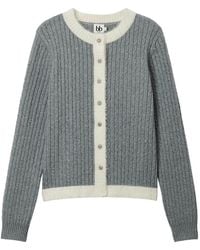 B+ AB - Cable-Knit Button Cardigan - Lyst