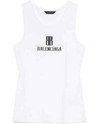 Balenciaga - Logo-Intarsia Sleeveless Tank Top - Lyst