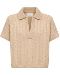 Kujten - Aenor Cable-Knit Polo Sweater - Lyst
