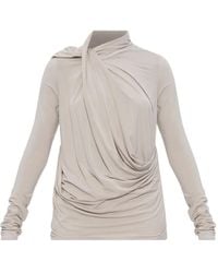 Entire studios - Draped cowl-neck top - Lyst