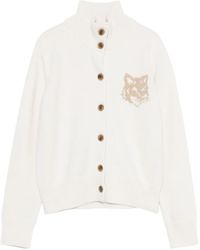 Maison Kitsuné - Cardigan En Laine À Motif Renard - Lyst