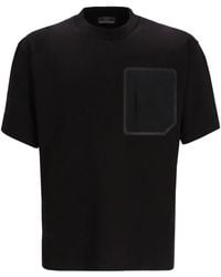 Herno - Katoenen T-Shirt Met Zak - Lyst