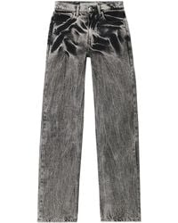 Alexander Wang - Embroidered Logo Straight-Leg Jeans - Lyst