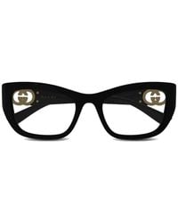 Gucci - Lunettes De Vue À Monture Papillon Et Gg Entrelacés - Lyst