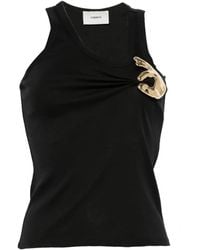Coperni - Top Con Scollo Asimmetrico E Spilla - Lyst