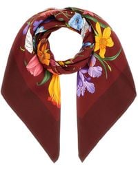 Gucci - Floral-Print Silk Scarf - Lyst