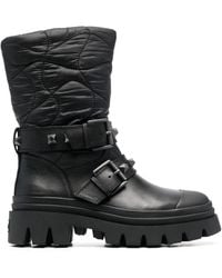 Ash - Buckle-Detail Faux Leather Boots - Lyst