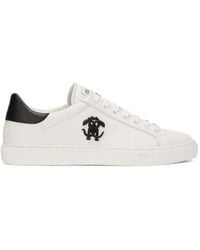 Roberto Cavalli - Logo-Plaque Leather Low-Top Sneakers - Lyst